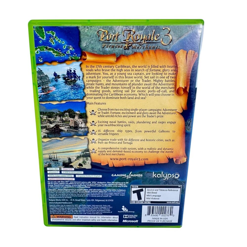 Port Royale 3 Pirates & Merchants - Xbox 360 - CIB - Tested/Works - Picture 2 of 4